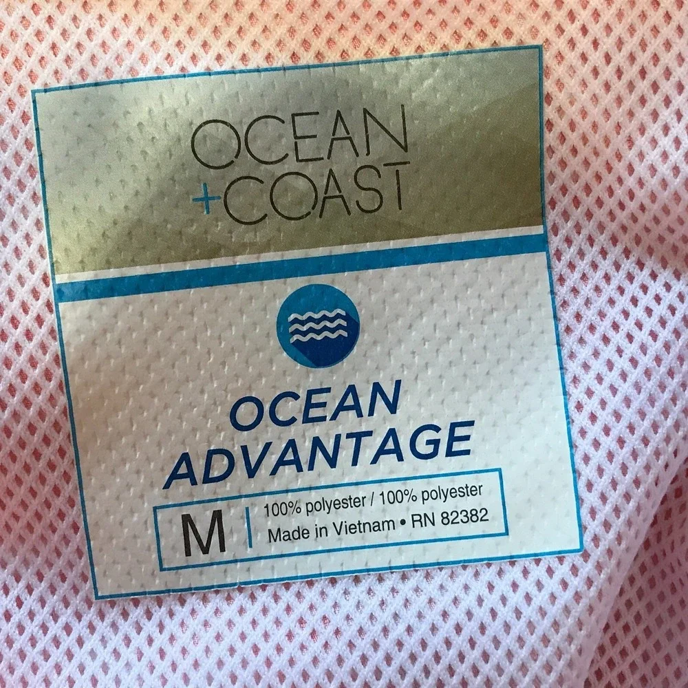 Ocean & Coast Advantage Shirt Mens‎ M Pink All Around Fish Print Fishing Boating